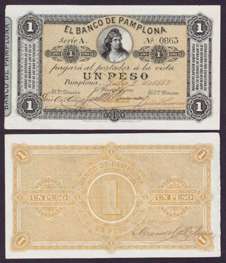1883 Colombia 1 Peso (EF) L001026